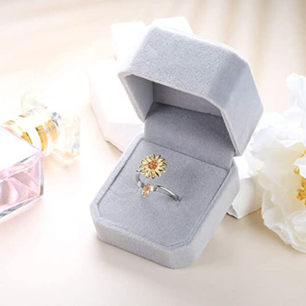 Elegant Sunflower Sunshine Rotating Ring