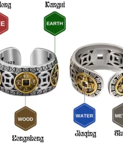 RIZHEST Five Emperors Coins Ring