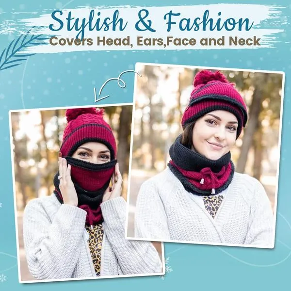 Fleece Lined Beanie with Warm Face Cover