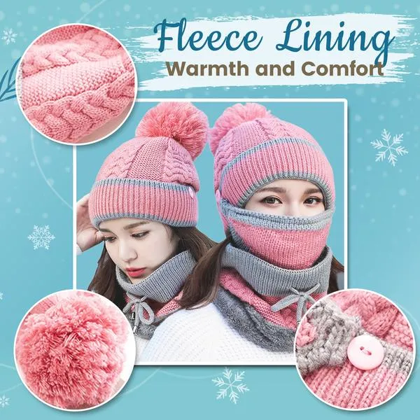 Fleece Lined Beanie with Warm Face Cover