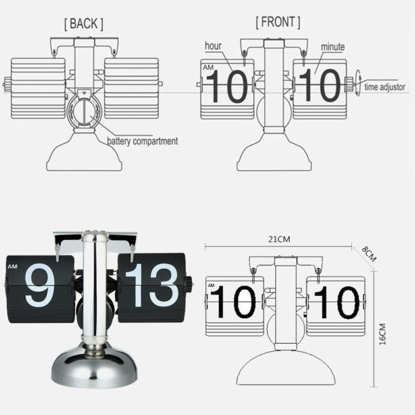 Original Retro Vintage Design Auto Flip Clock