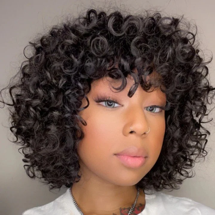 Florence Curly Bang Wig