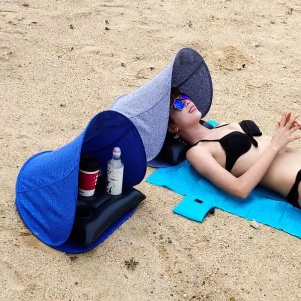 Foldable Beach Face Tent Umbrella And Air Cushion