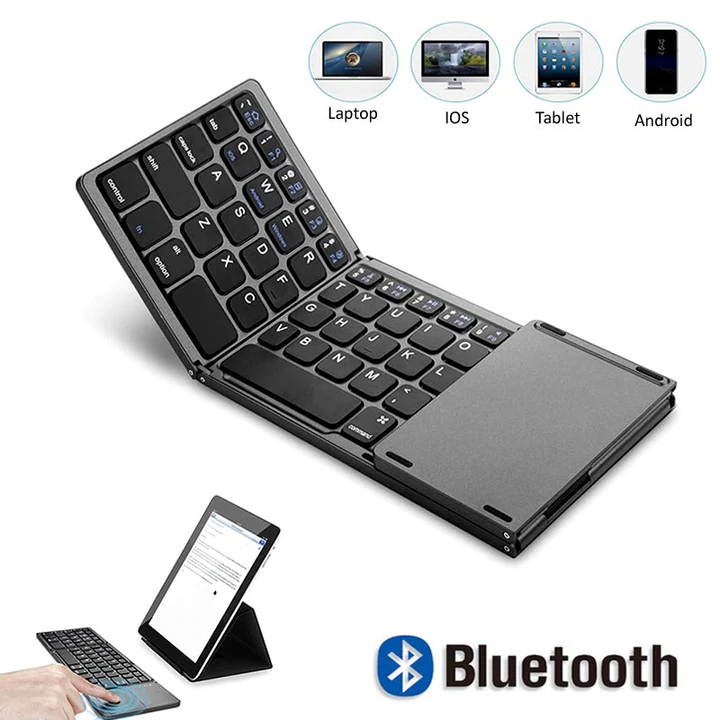 Foldable Wireless Bluetooth Keyboard with Touchpad