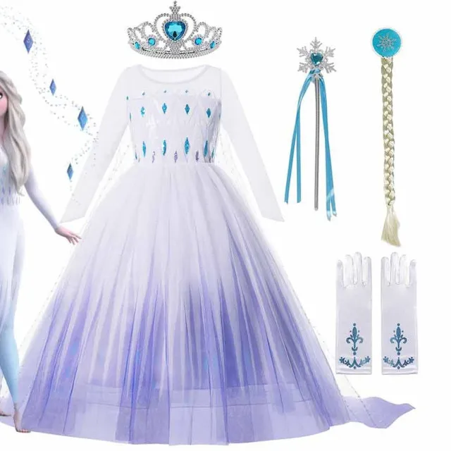 Frozen Princess Elsa Snow Queen Costume for Kids