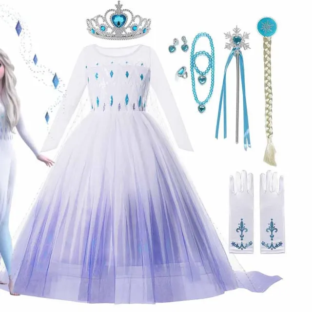 Frozen Princess Elsa Snow Queen Costume for Kids