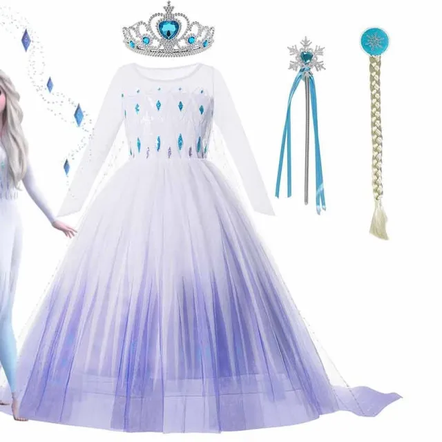 Frozen Princess Elsa Snow Queen Costume for Kids