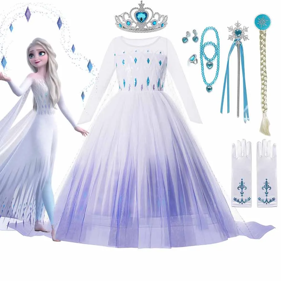 Frozen Princess Elsa Snow Queen Costume for Kids