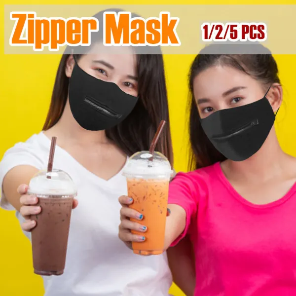 Solid Washable Zipper Mask