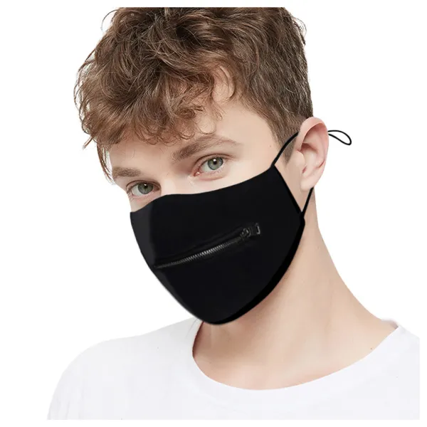 Solid Washable Zipper Mask