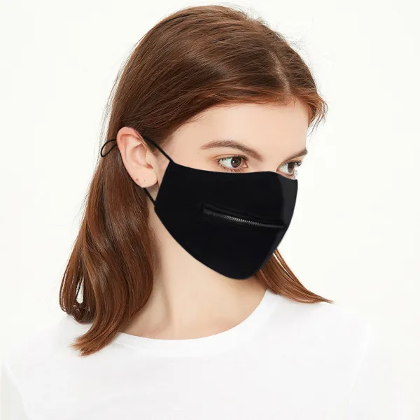 Solid Washable Zipper Mask