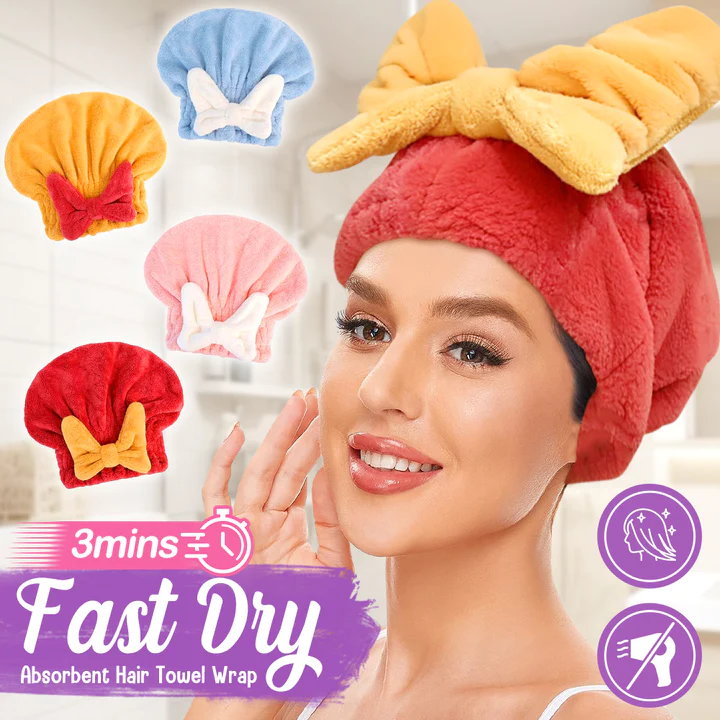 GFOUK 3Mins Fast Dry Absorbent Hair Towel Wrap