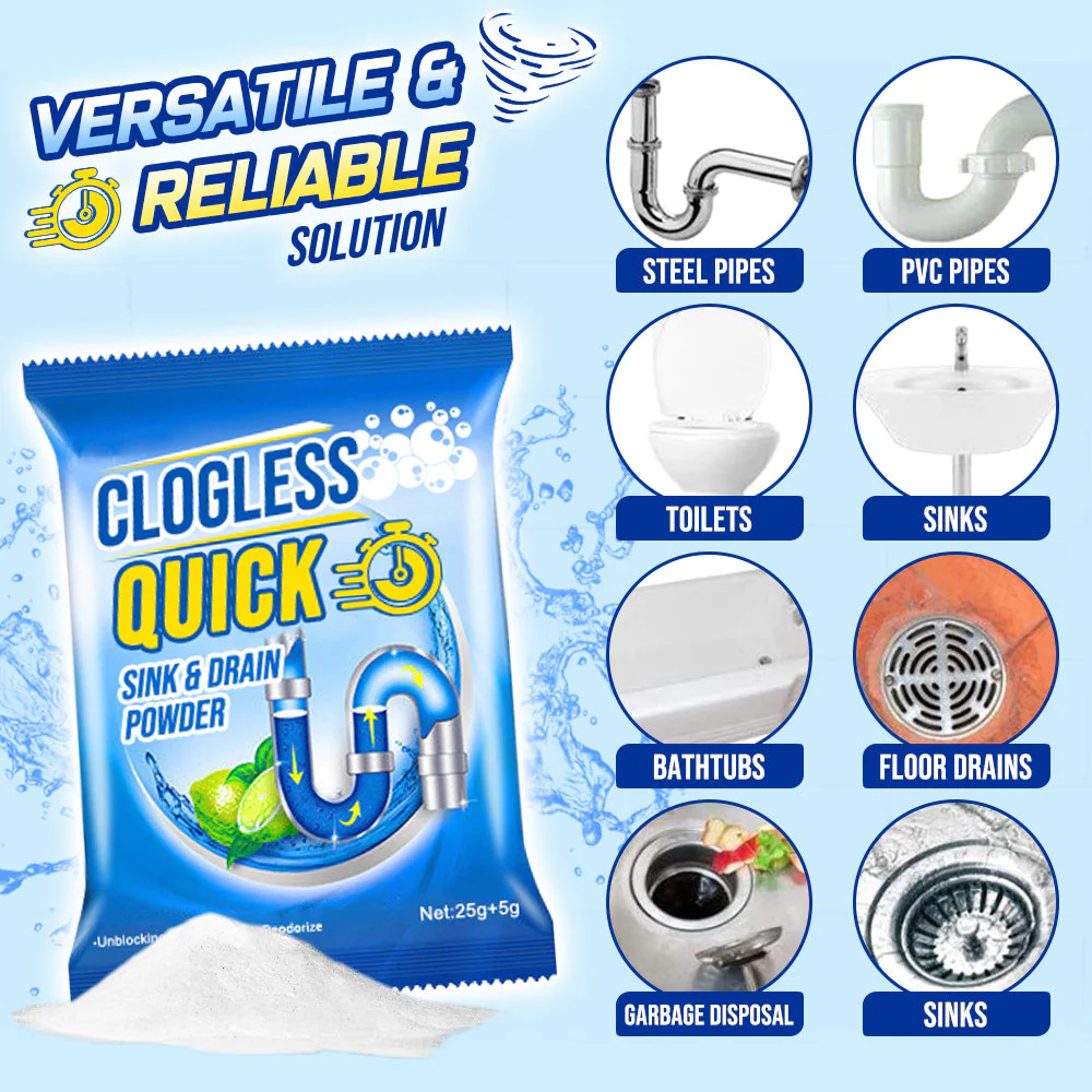 GFOUK Clogless Quick Sink and Drain Powder