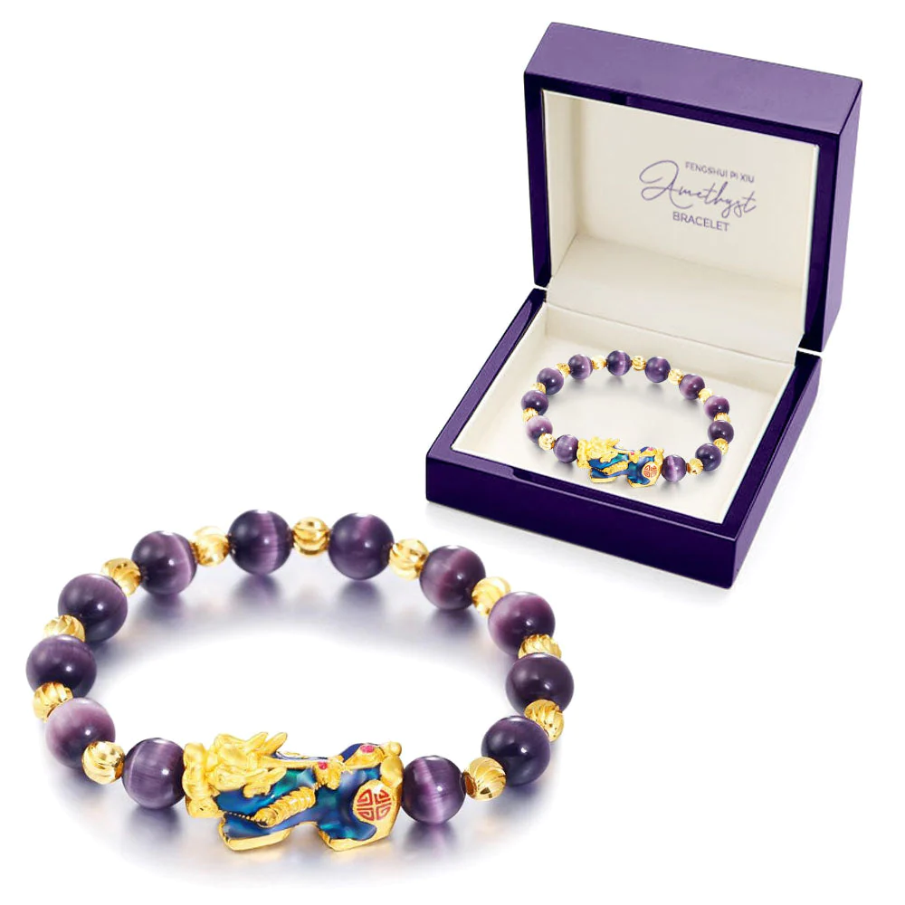 GFOUK FengShui Pi Xiu Amethyst Bracelet