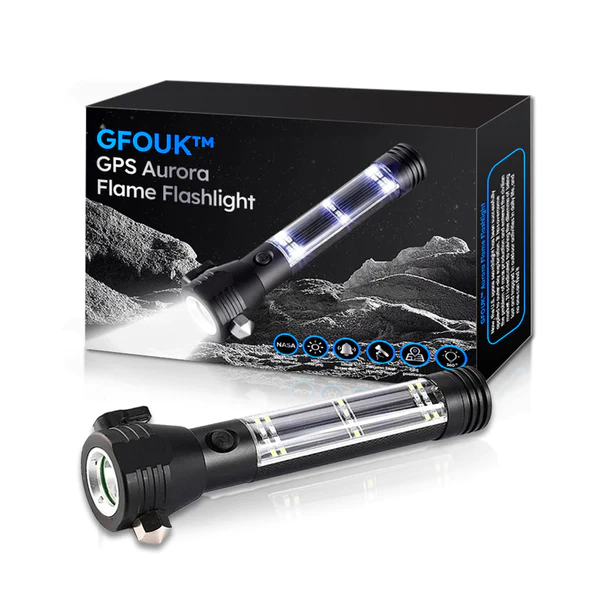 GFOUK GPS Aurora Flame Flashlight