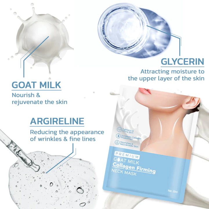 flysmus Premium Goat Milk Collagen Firming Neck Mask