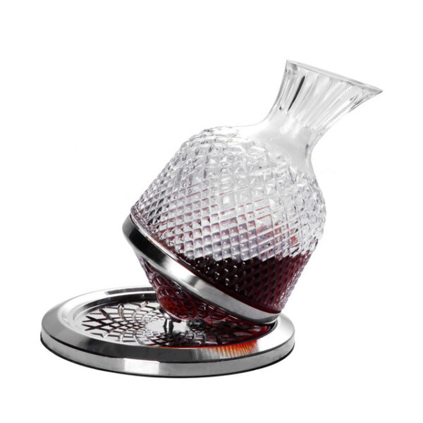 Elegant Crystal Spinning Glass Wine Decanter