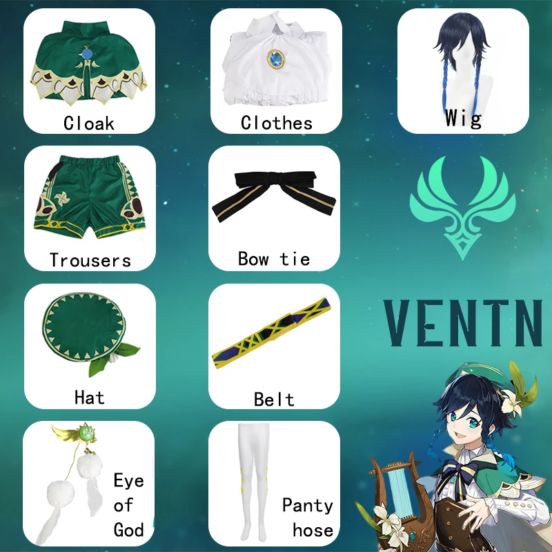 Genshin Impact Venti Cosplay Costume