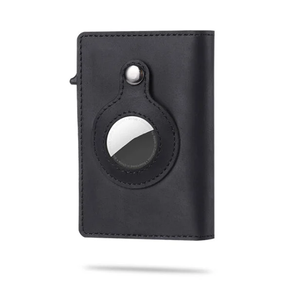 Genuine Leather Airtag Card Holder