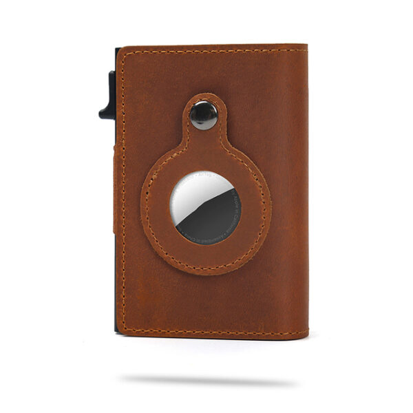 Genuine Leather Airtag Card Holder