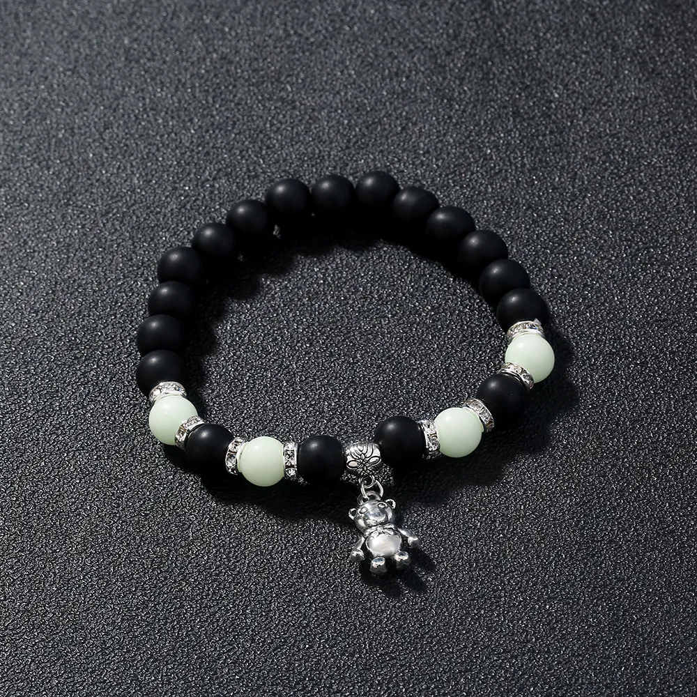 Glass Bead Luminous Bear Bracelet