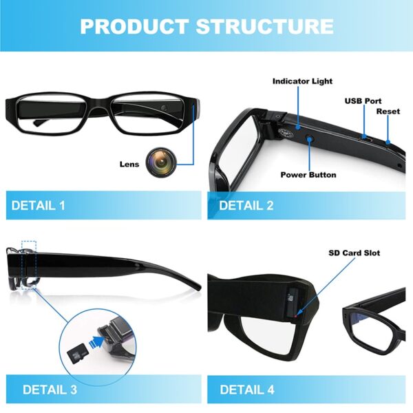 Mini HD Camera Glasses