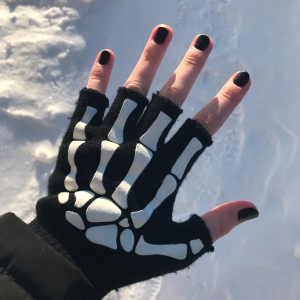 Glow In The Dark Realistic Skeleton Gloves For Halloween