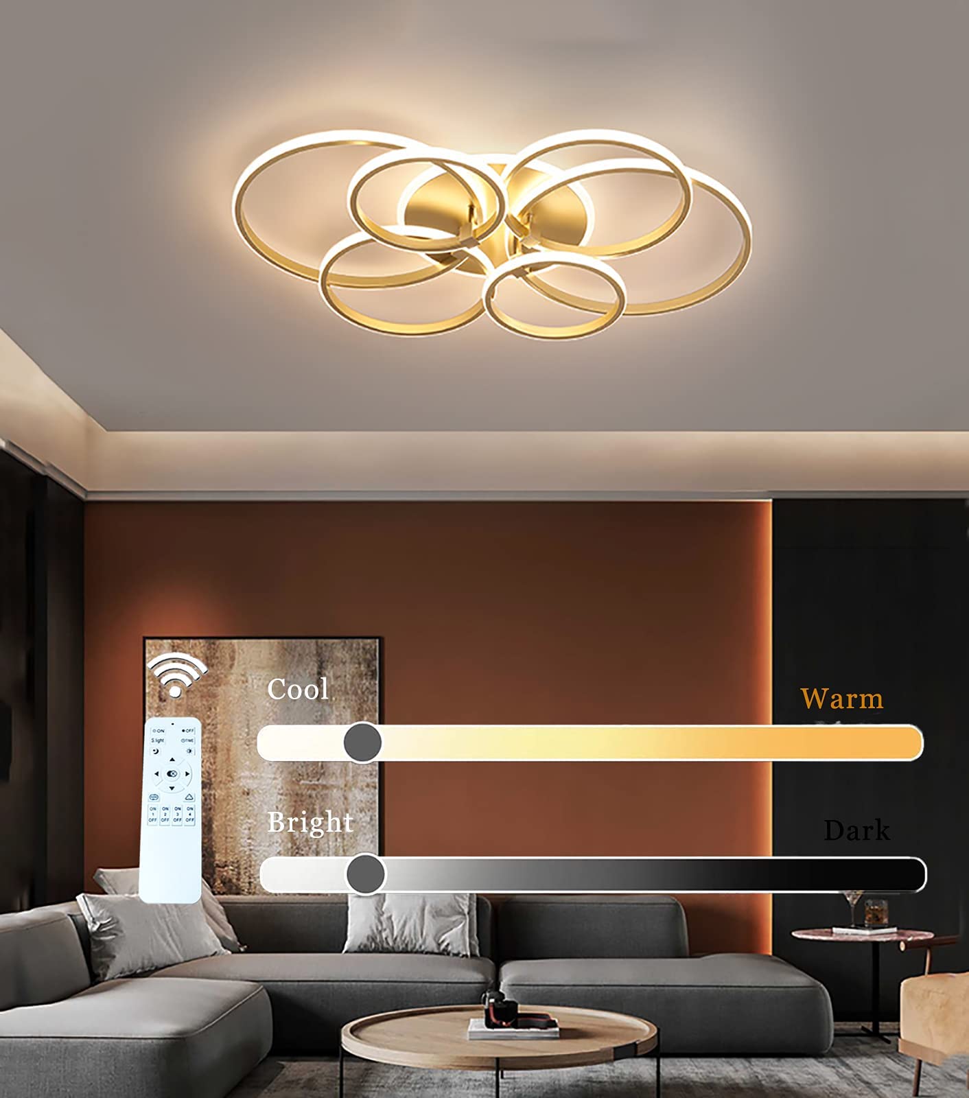 Gold Modern LED Chandelier Lighting