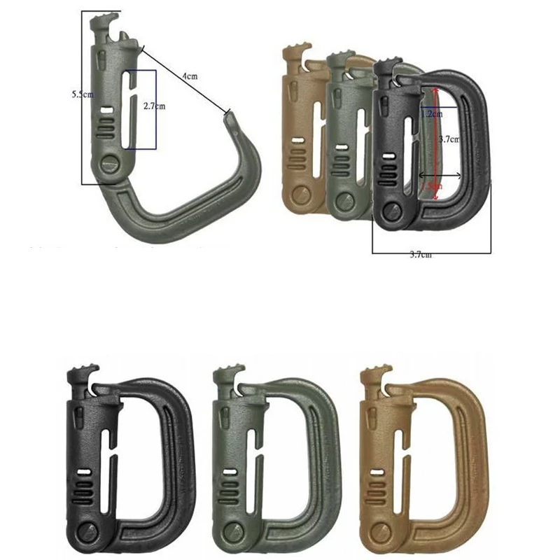 Molle Tactical Backpack EDC Shackle Barabiner