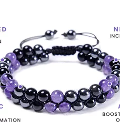 Metaphy Classique DoubleAmethyst Beaded Bracelet