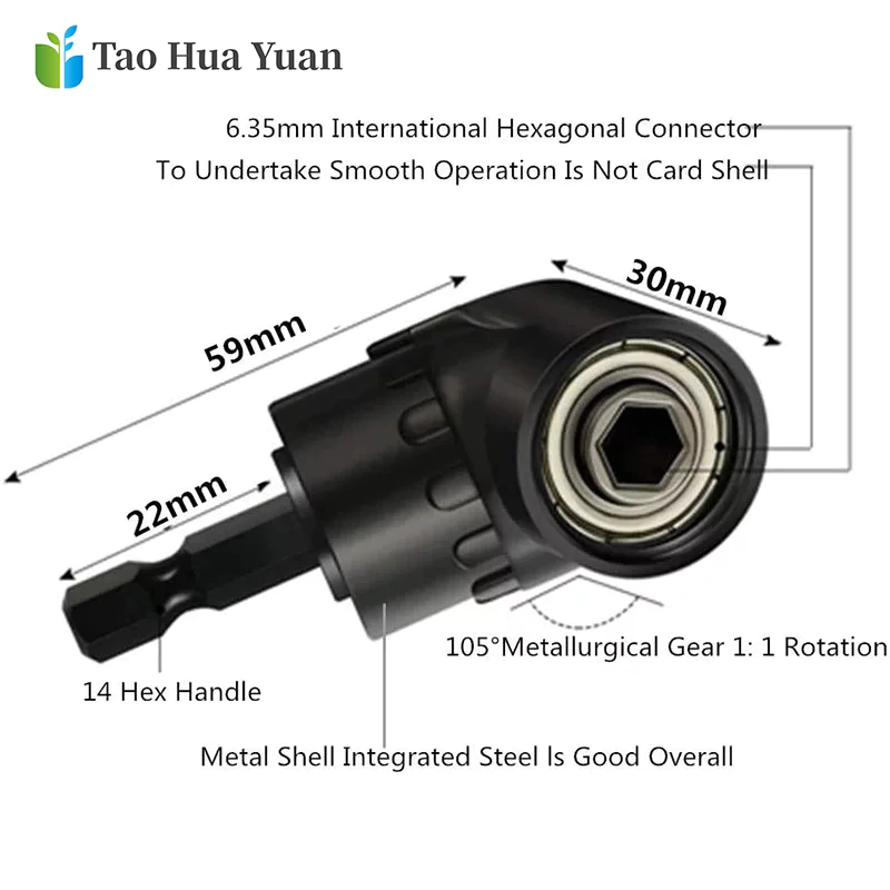 105°Right Angle Head Drill Driver Extension Bit