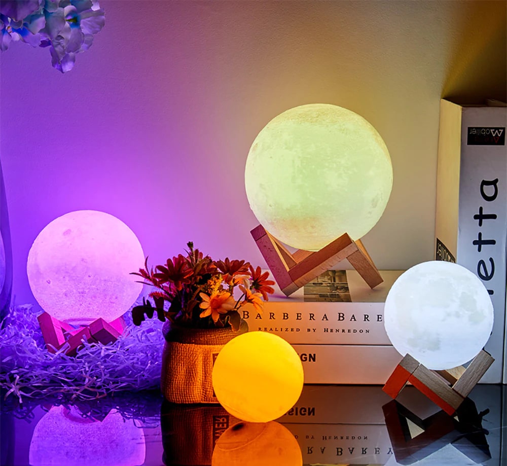 LED 3d Moon Lamp With Stand Starry