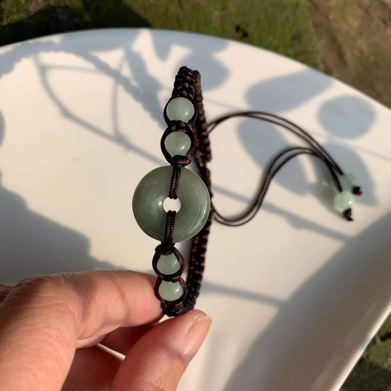 Natural Myanmar Maroon Jade Bracelet