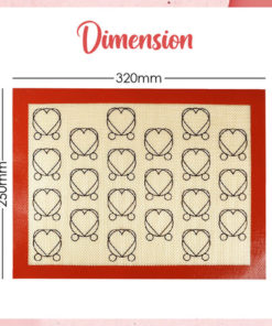 Heart Macaron Non-Stick Silicone Baking Sheet