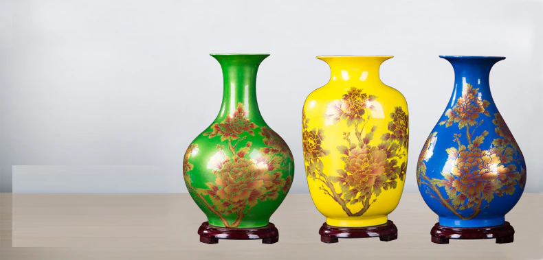 New Chinese Style Yellow Flower Vase