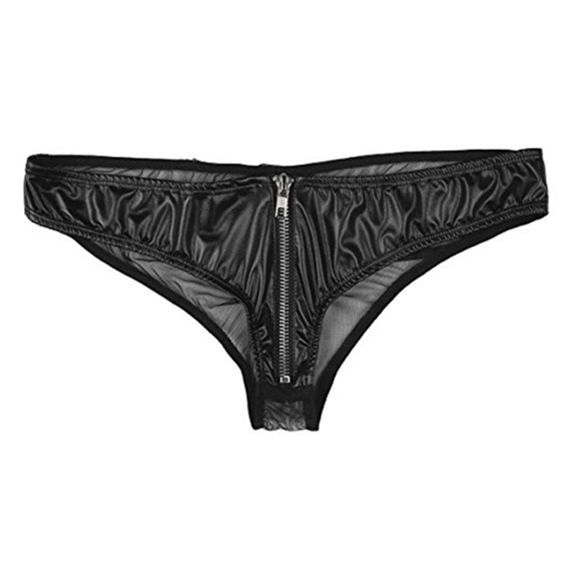 Merry See Leather Onden Zipper Sexy Panties