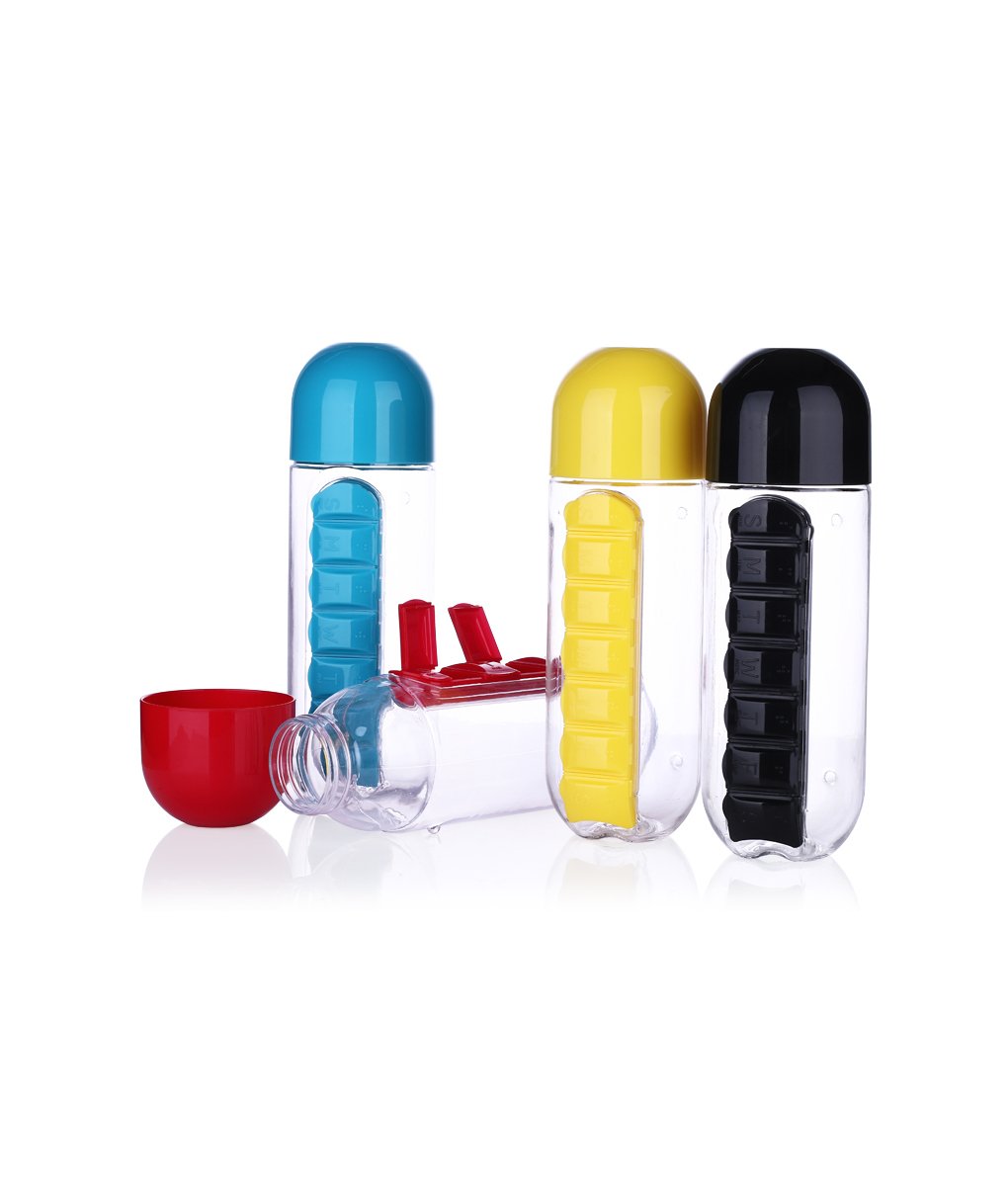 Water Bottle With Pill Boxes