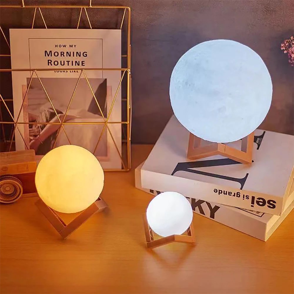 LED 3d Moon Lamp With Stand Starry