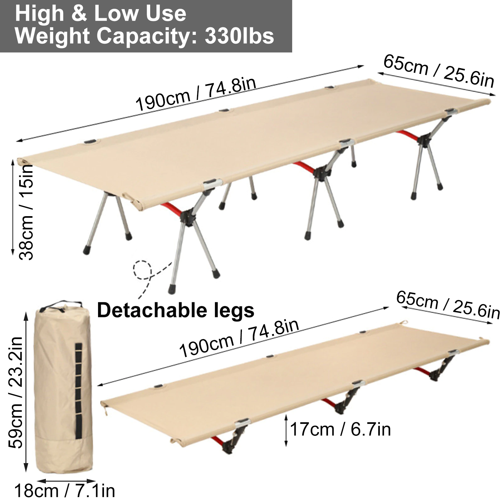 Sulihiya Cot Camping Equipment Sleeping Bed