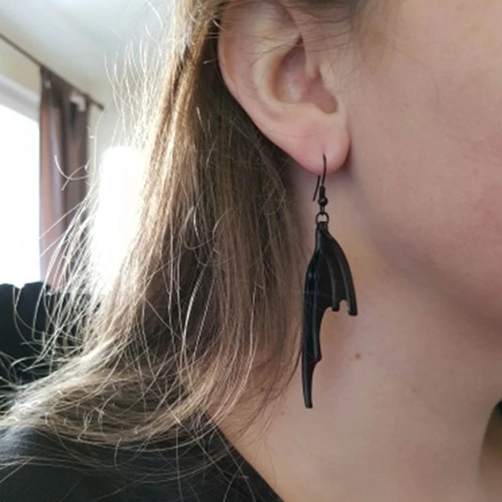 Halloween Black Bat Earrings