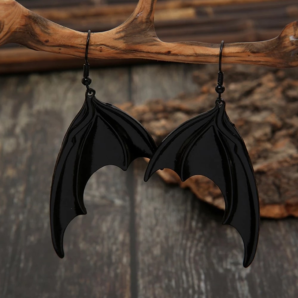 Halloween Black Bat Earrings