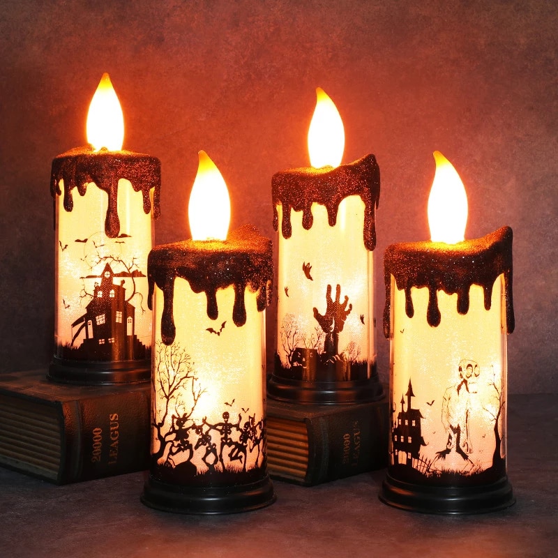 Halloween Flameless Pumpkin Candle Holder