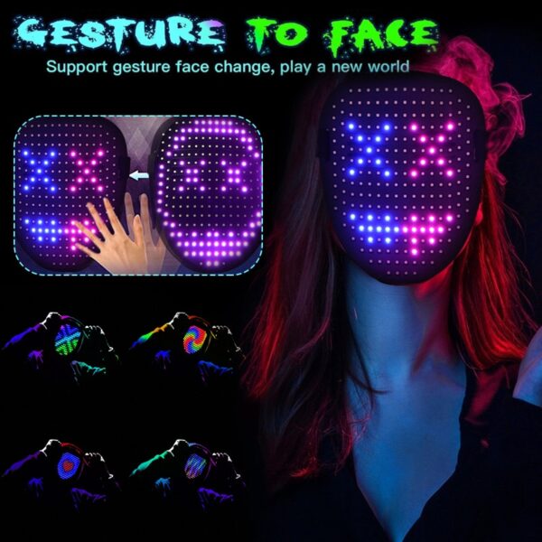 Halloween Gesture Control LED Purge Mask with 50 Patterns