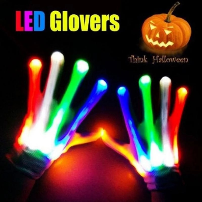 Halloween LED Light Up Skeleton Hand Gloves