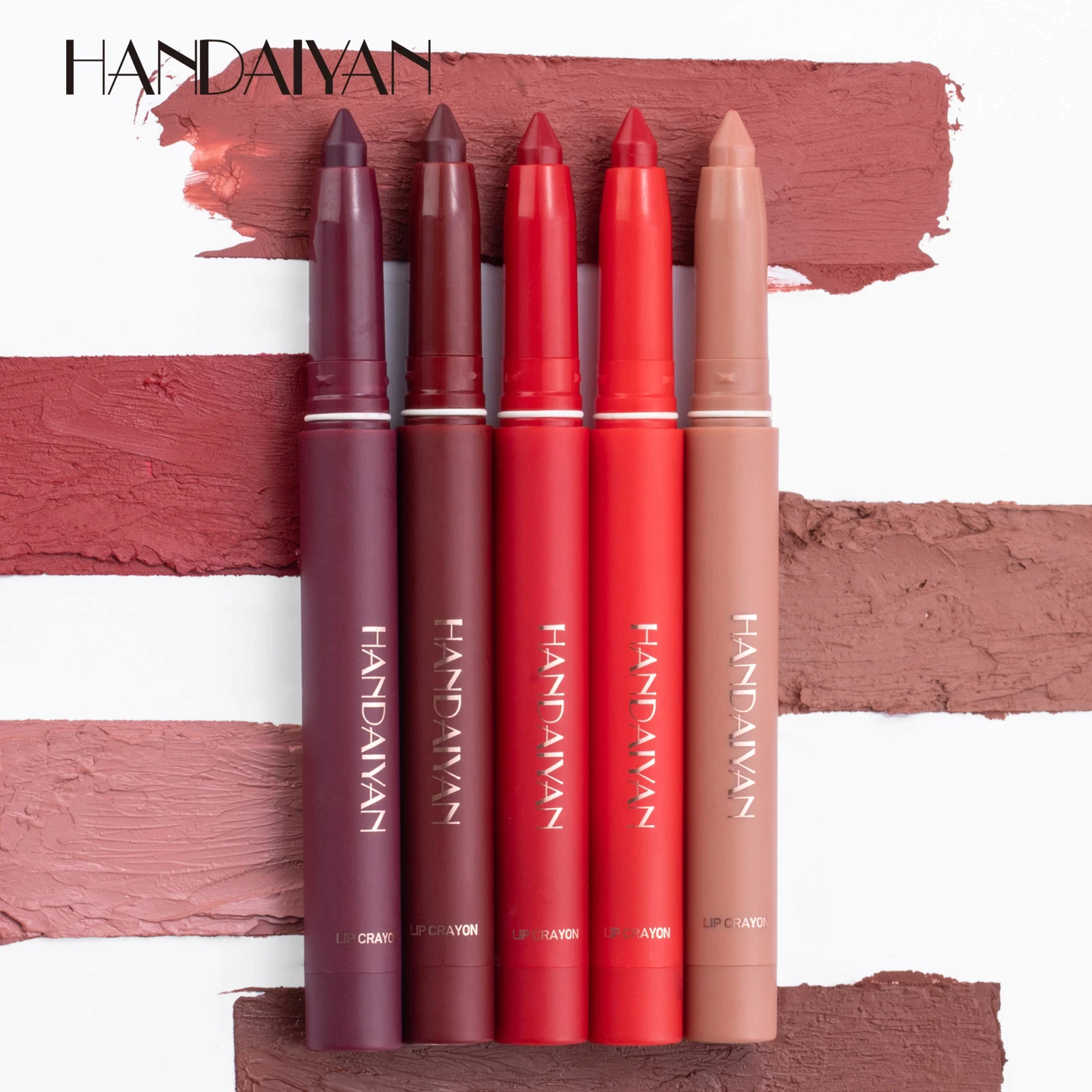 12 Color Handaiyan Rotating Sharpenable Matte Lipstick Pencils