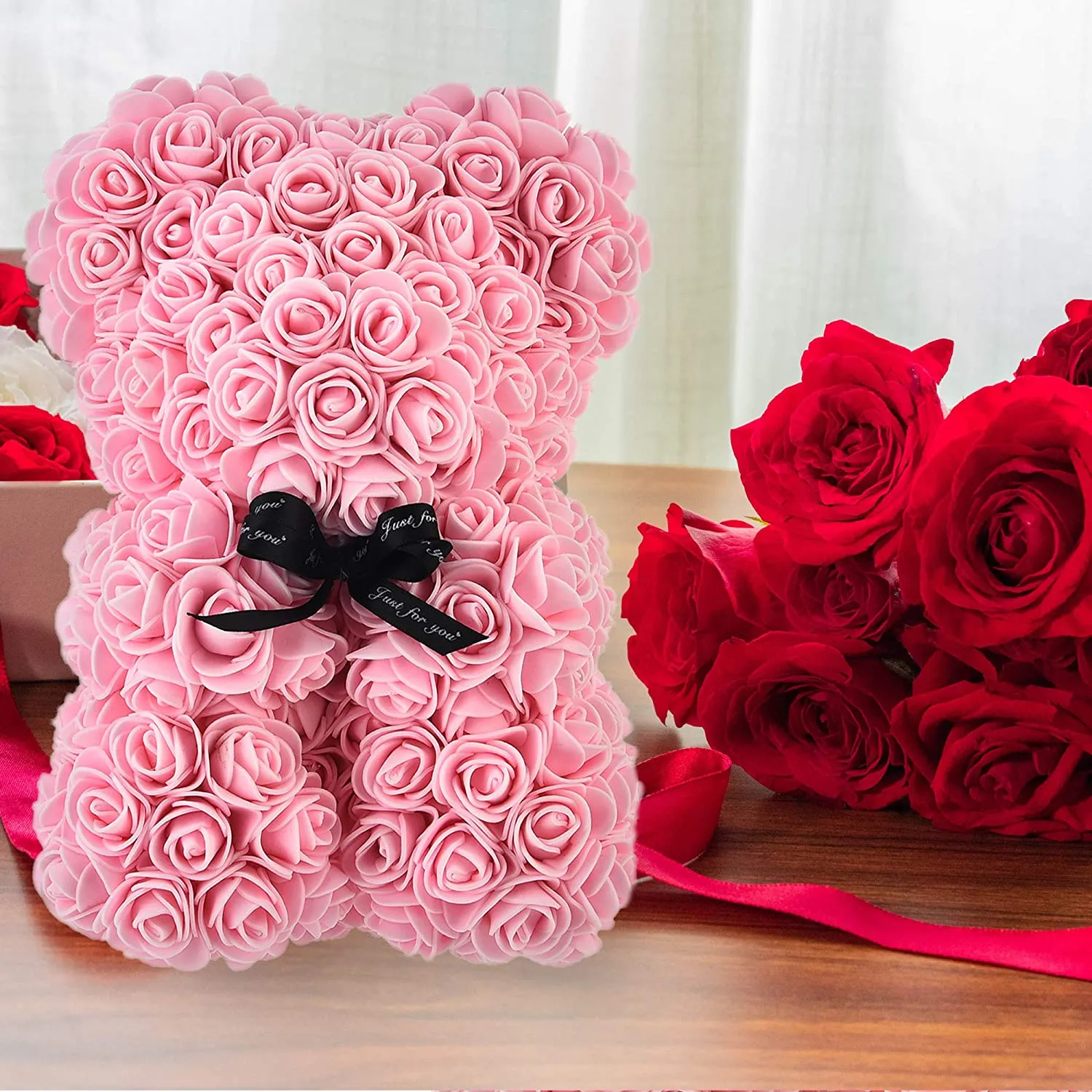 Handmade Forever Rose Teddy Bear