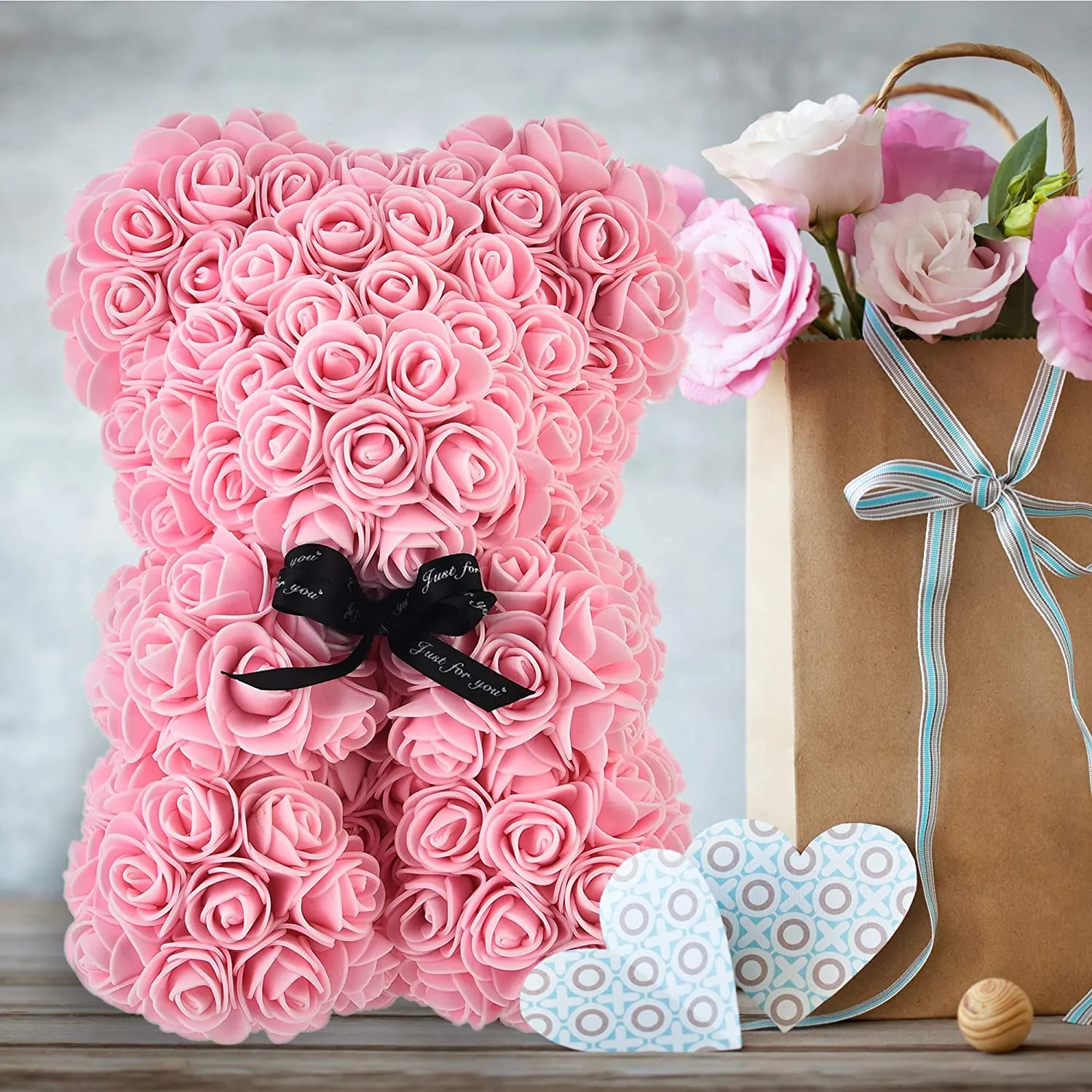 Handmade Forever Rose Teddy Bear