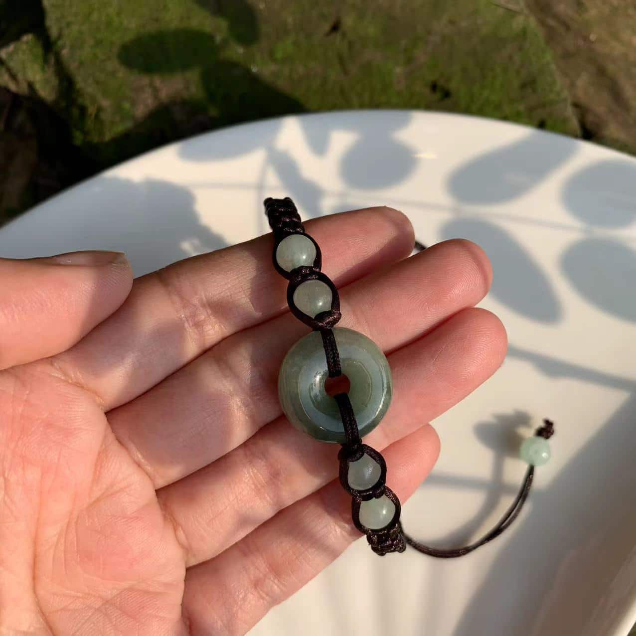 Natural Myanmar Maroon Jade Bracelet