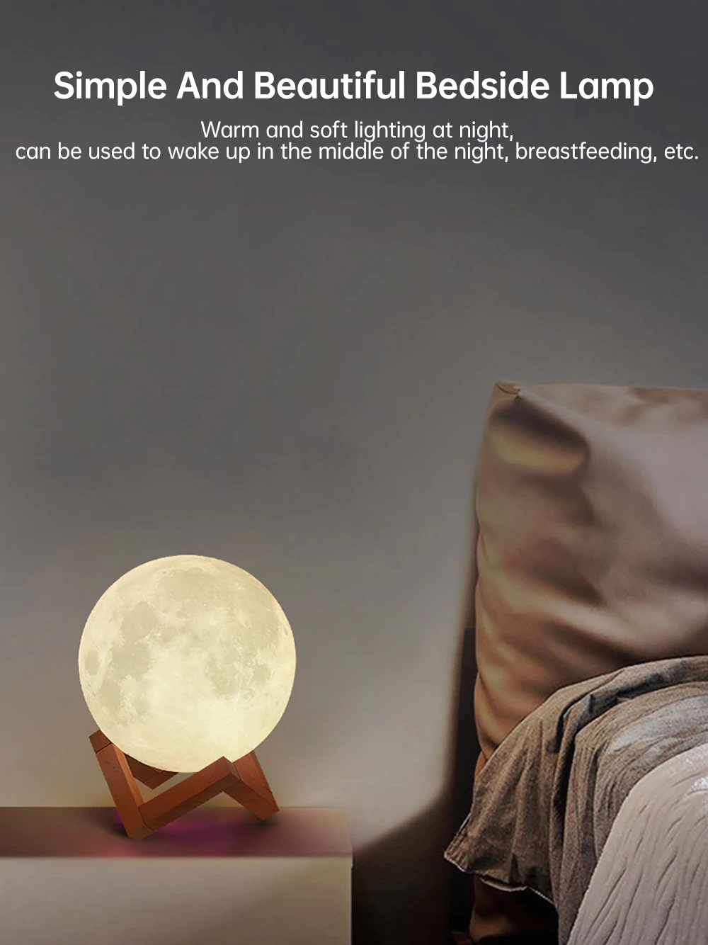 LED 3d Moon Lamp With Stand Starry