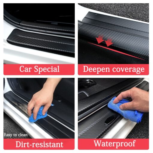 Carbon Car Door Sills Stickers